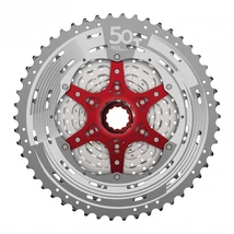 Sunrace CSMZ90 WA5 12 sebességes fogaskoszorú, 11-50T, ezüst-piros Sunrace CSMZ90 WA5 12 sebességes fogaskoszorú, 11-50T, ezüst-piros
