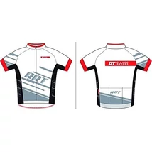 dt swiss rrt jersey szürke piros fekete rövidujjú kerékpáros mez