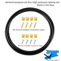 Hidraulika csőszett tárcsafékhez, csővágó szerszámmal, Shimano kompatibilis, fekete