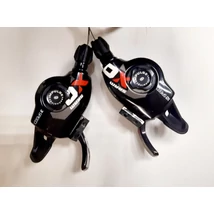 Sram X.0 3x10 sebességes Trigger váltókar, pár, fekete-piros, használt
