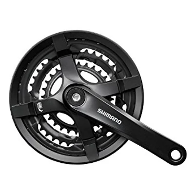 Shimano FC-TY501 3x7/8 sebességes négyszögtengelyes MTB hajtómű 170mm 48-38-28, fekete