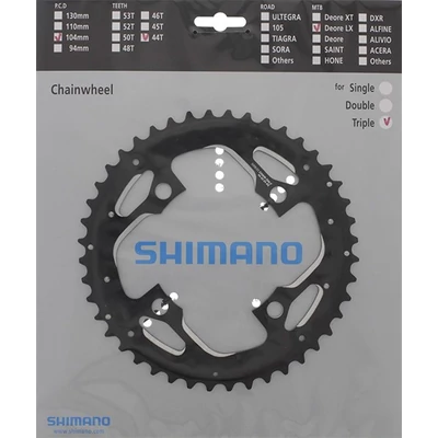 Shimano LX T671 3x10s lánckerék, 104BCD, 44T, fekete