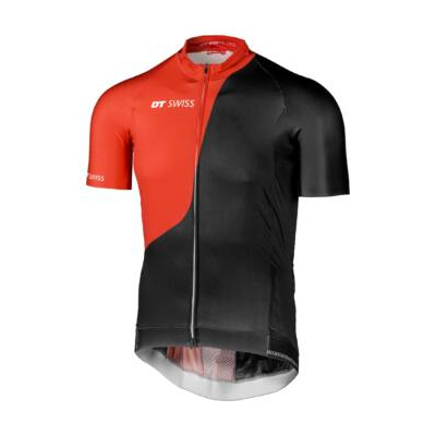 dt swiss road jersey 2022 piros fekete rövidujjú kerékpáros mez
