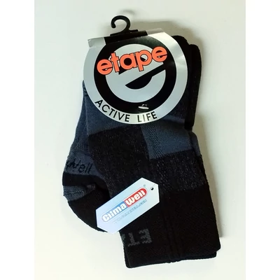 Etape Cross Climawell kerékpáros zokni S-es 35-39 fekete-szürke
