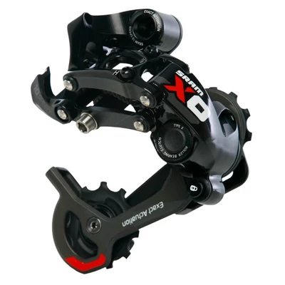 Sram X0 Type2.1 10 sebességes hátsó váltó, fekete-piros